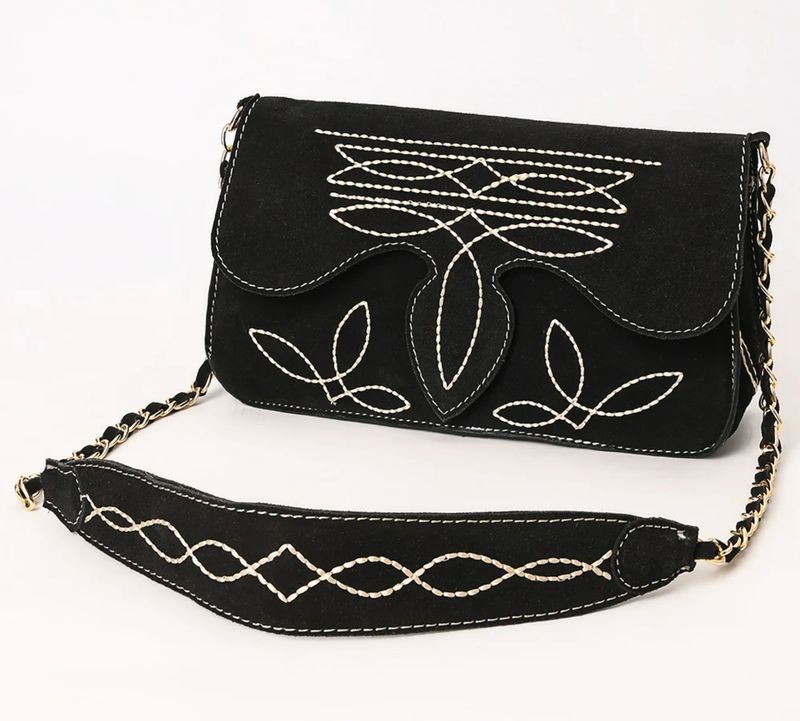 American Darling ADBGA692A Suede Clutch Bag