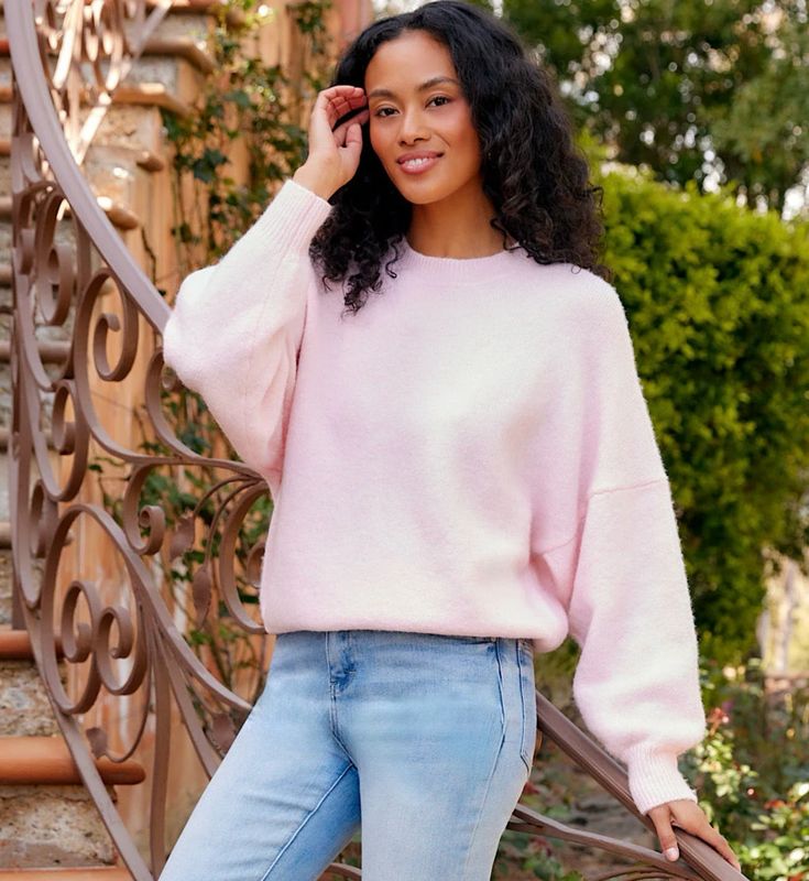 Karen Kane 4L89249 Dolman Sleeve Sweater-Pink