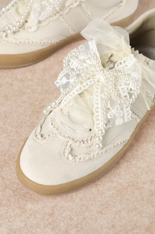 MI.IM Dixie Textured Platform Lace Trainers-Ivory