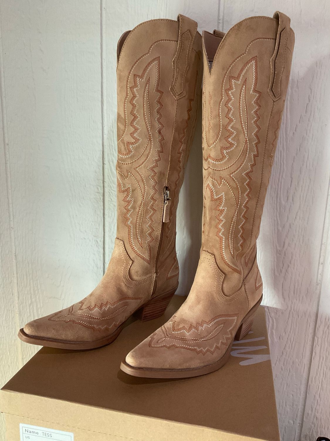 MI.IM Tess Samara Stitch Western Boot-Apricot