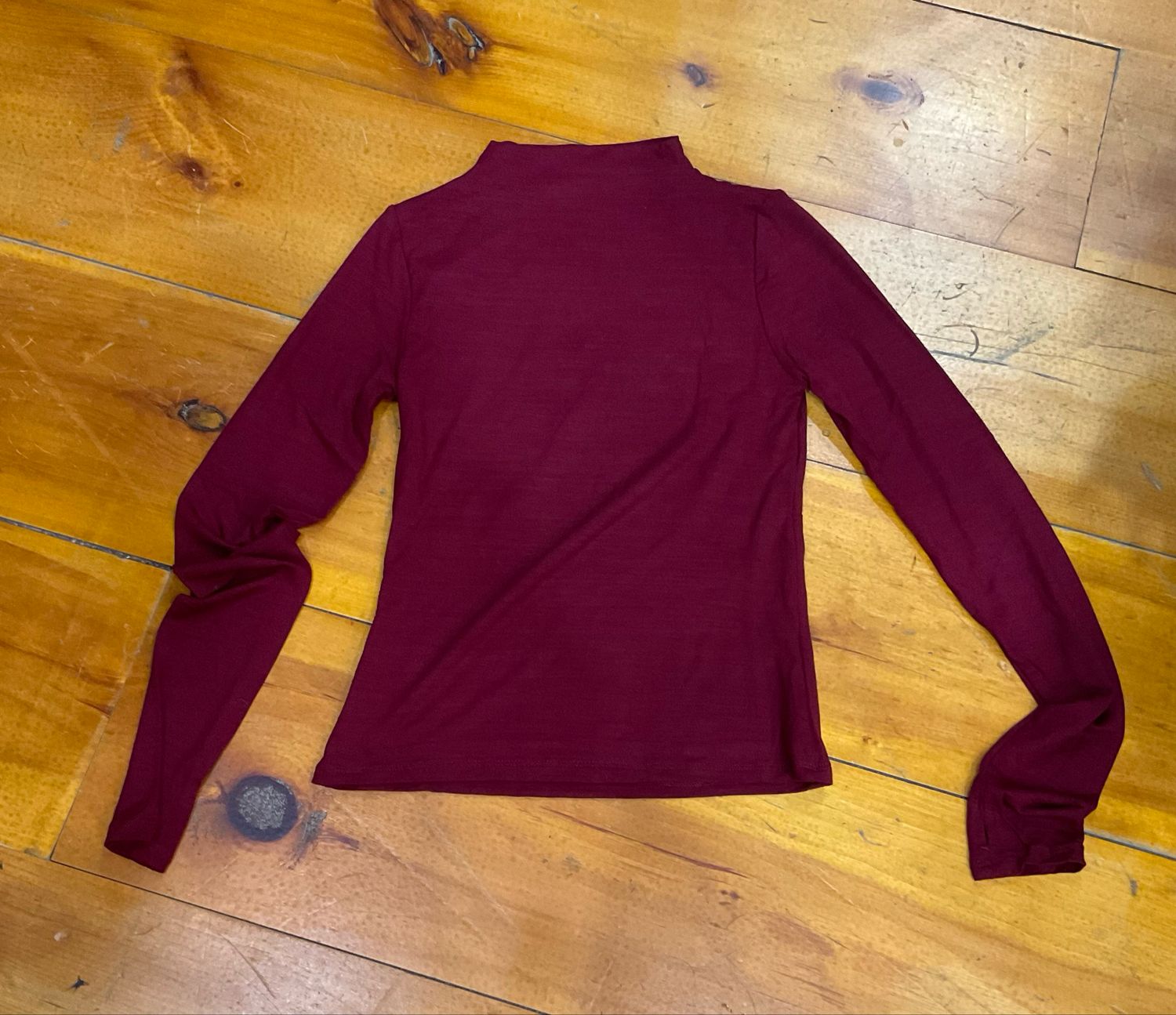 KLd. Signature KD45388 Mockneck Slub Top-Wine