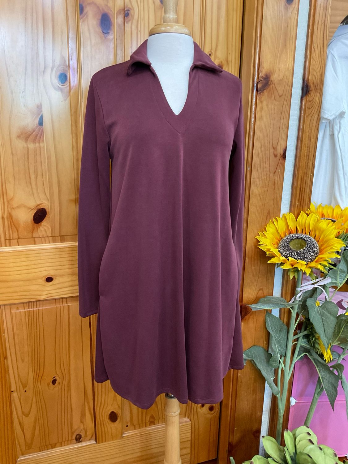 KLd. Signature KD52819  Modal Swing Dress-Wine