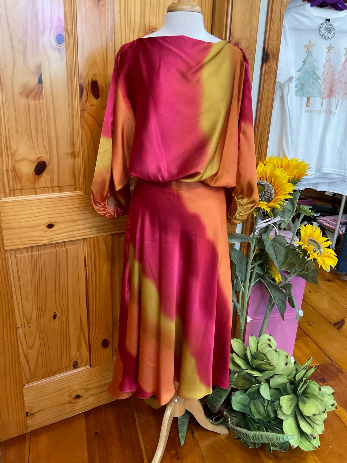 KLd. Signature KD60425 Satin Ombre Swing Skirt