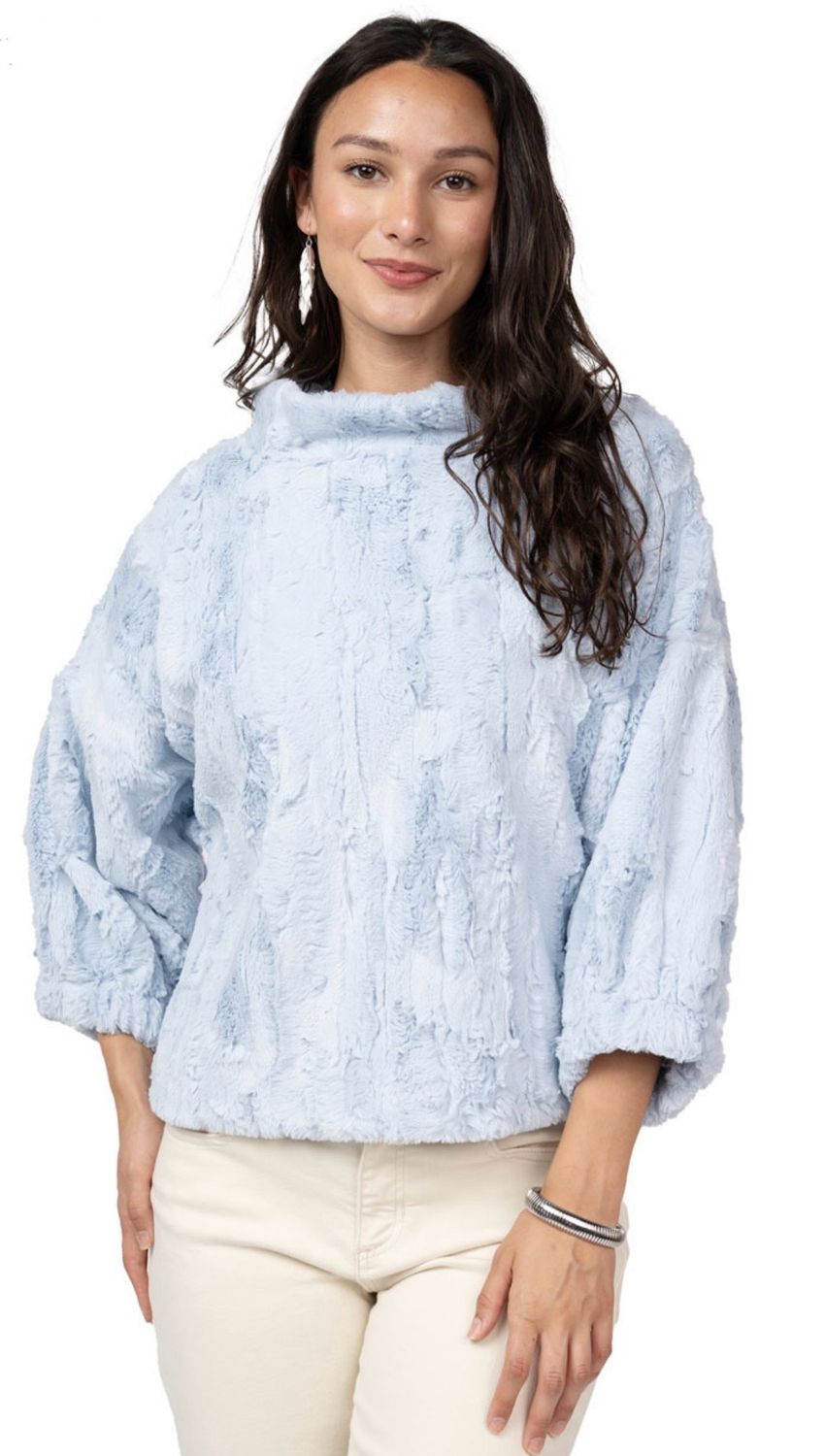 Ivy Jane 930054 Poof Sleeve FauxFur Popover-Powder