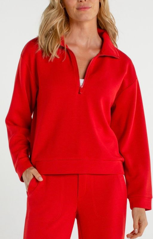 Liverpool LM8K80C9 Half Zip Popover-FireBrick