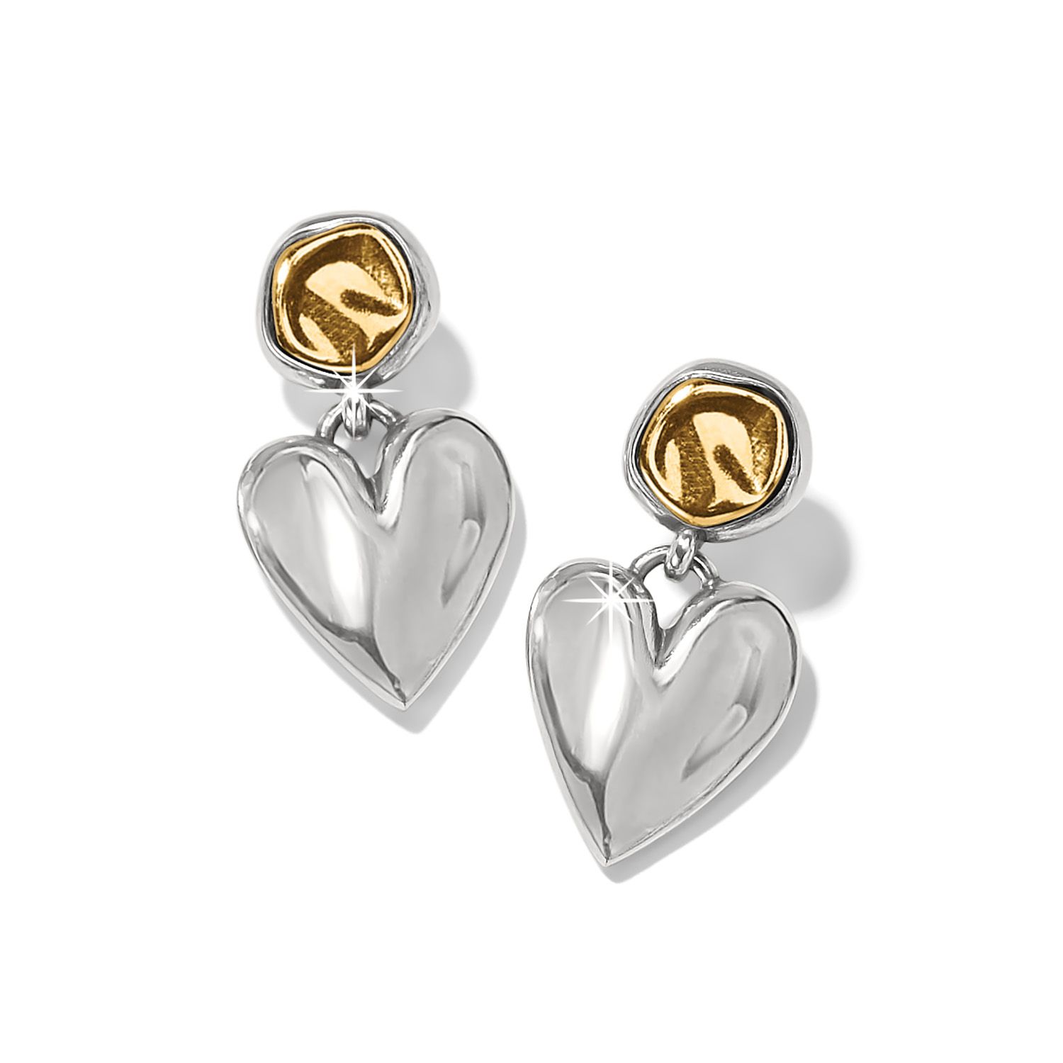 Brighton JA0022 Cascade Heart Post Drop Earrings-Silver/Gold