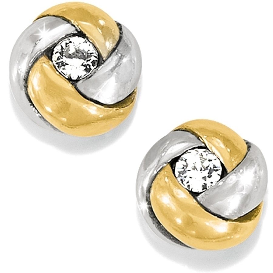 Brighton J21533 Love Me Knot Mini Post Earrings-Silver/Gold