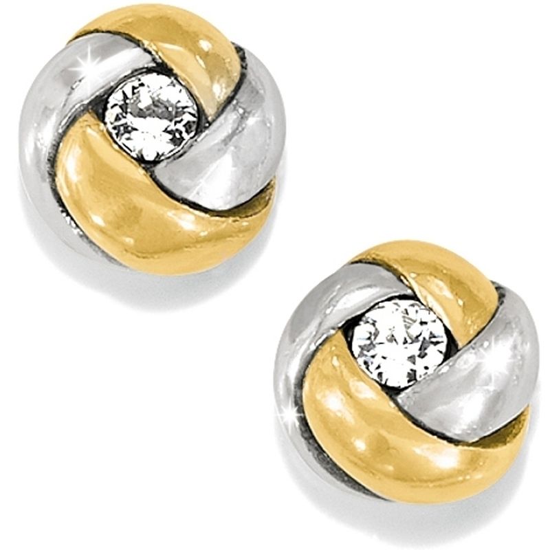 Brighton J21533 Love Me Knot Mini Post Earrings-Silver/Gold