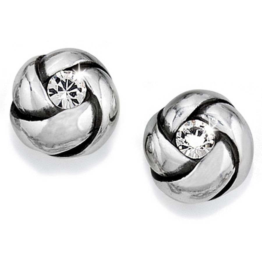 Brighton J21532 Love Me Knot Mini Post Earrings-Silver