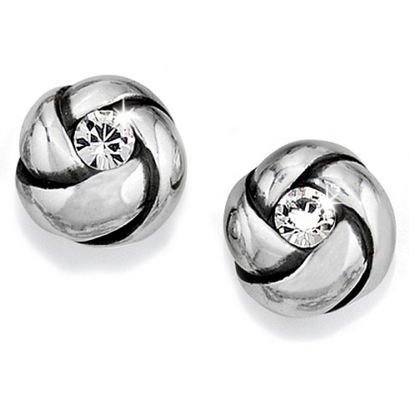 Brighton J21532 Love Me Knot Mini Post Earrings-Silver