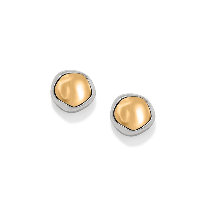 Brighton JA0034 Cascade Round Post Earrings-Silver/Gold