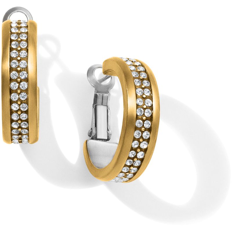 Brighton JA6152 Meridian Two Tone Hoop Earrings-Silver/Gold