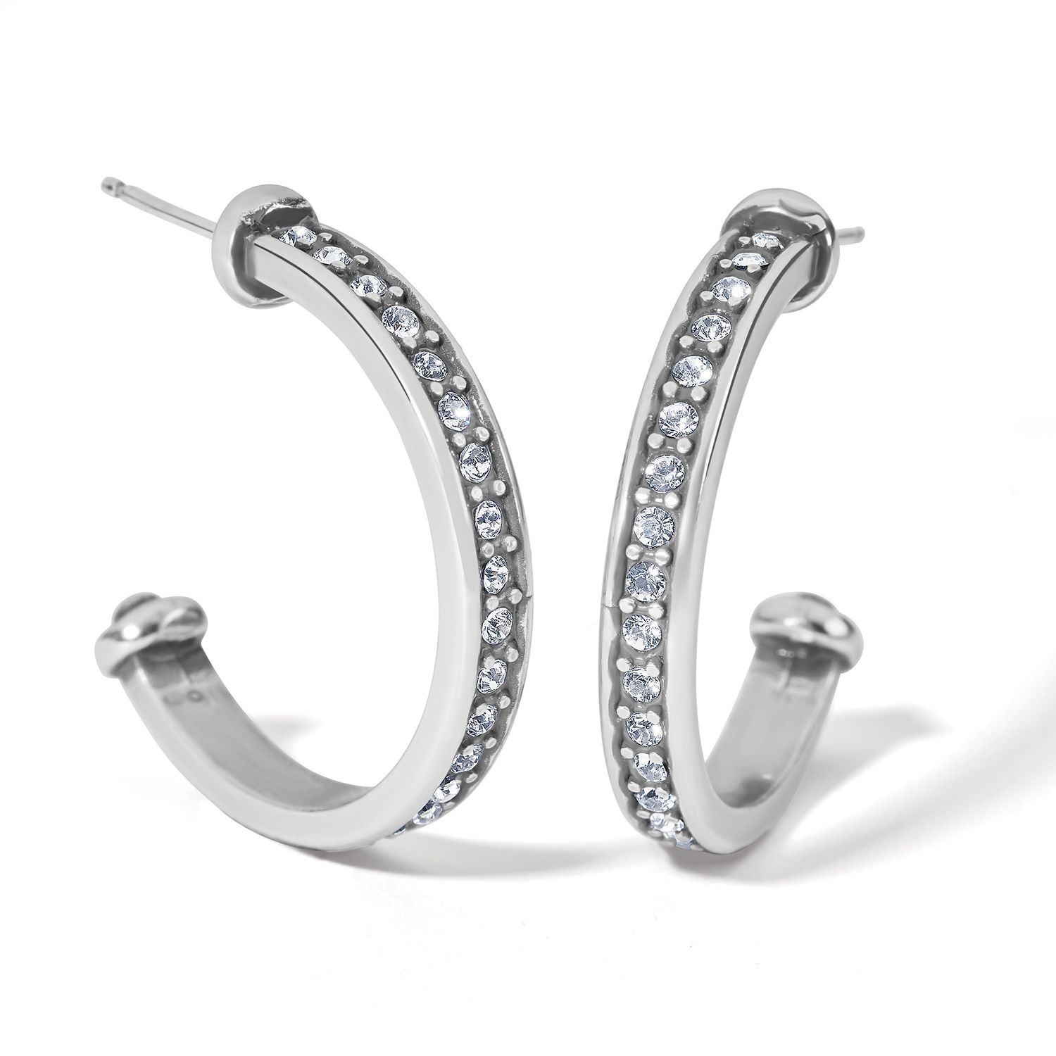 Brighton JA8551 Meridian Zenith Medium Hoop Earrings-Silver