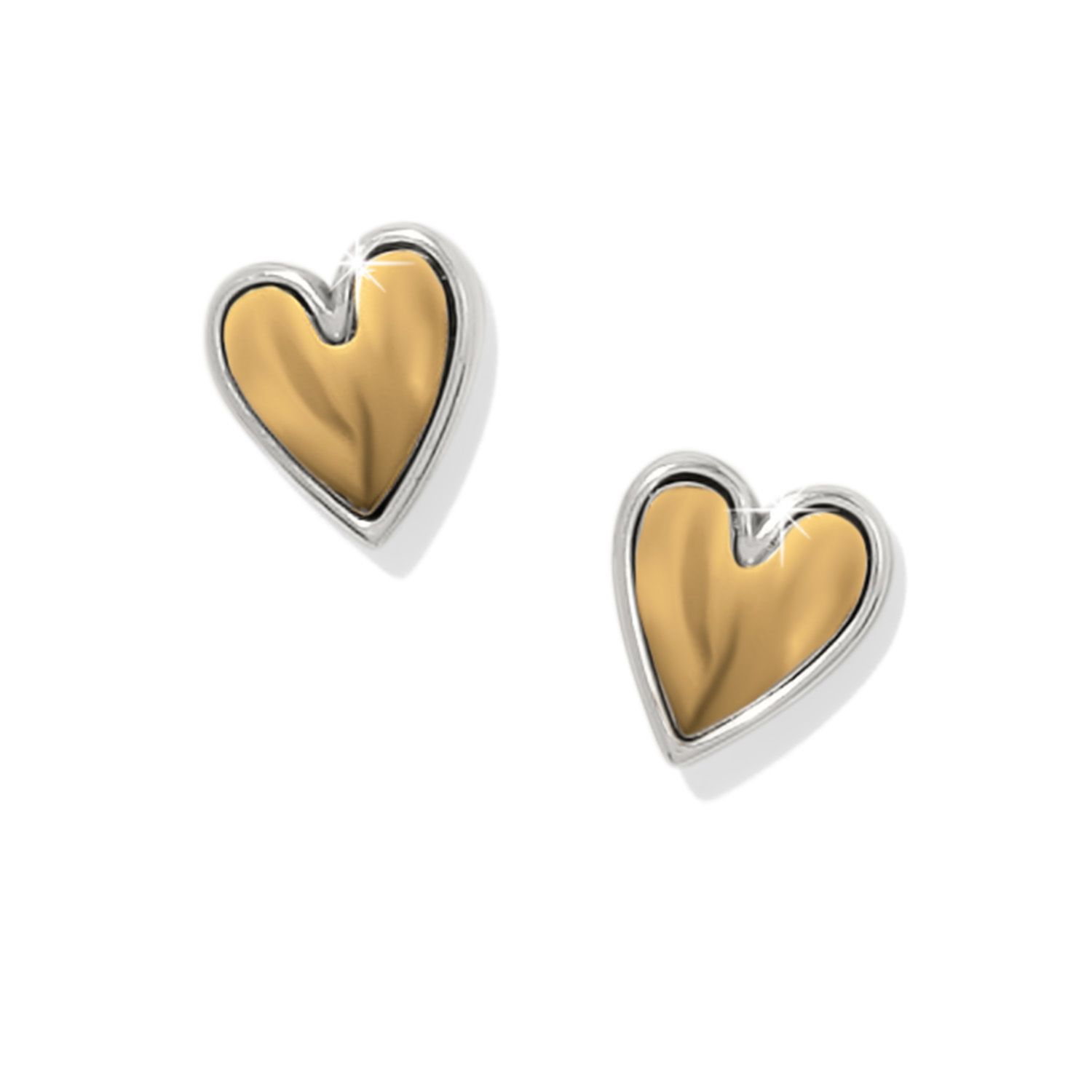 Brighton JA0152 Cascade Heart Post Earrings-Silver/Gold