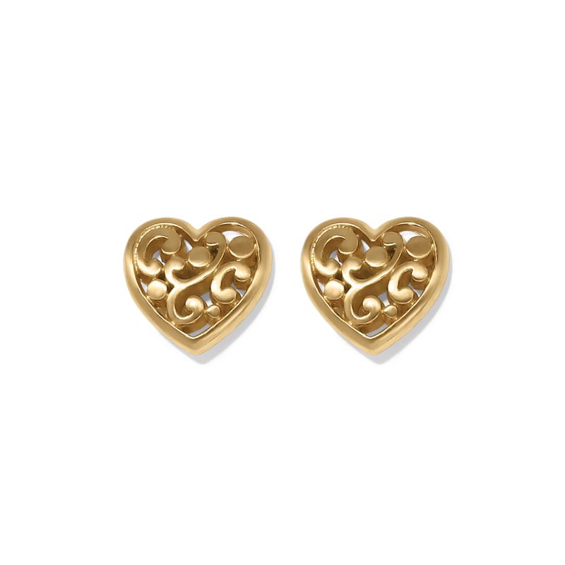 Brighton JA9948 Contempo Heart Post Earrings-Gold