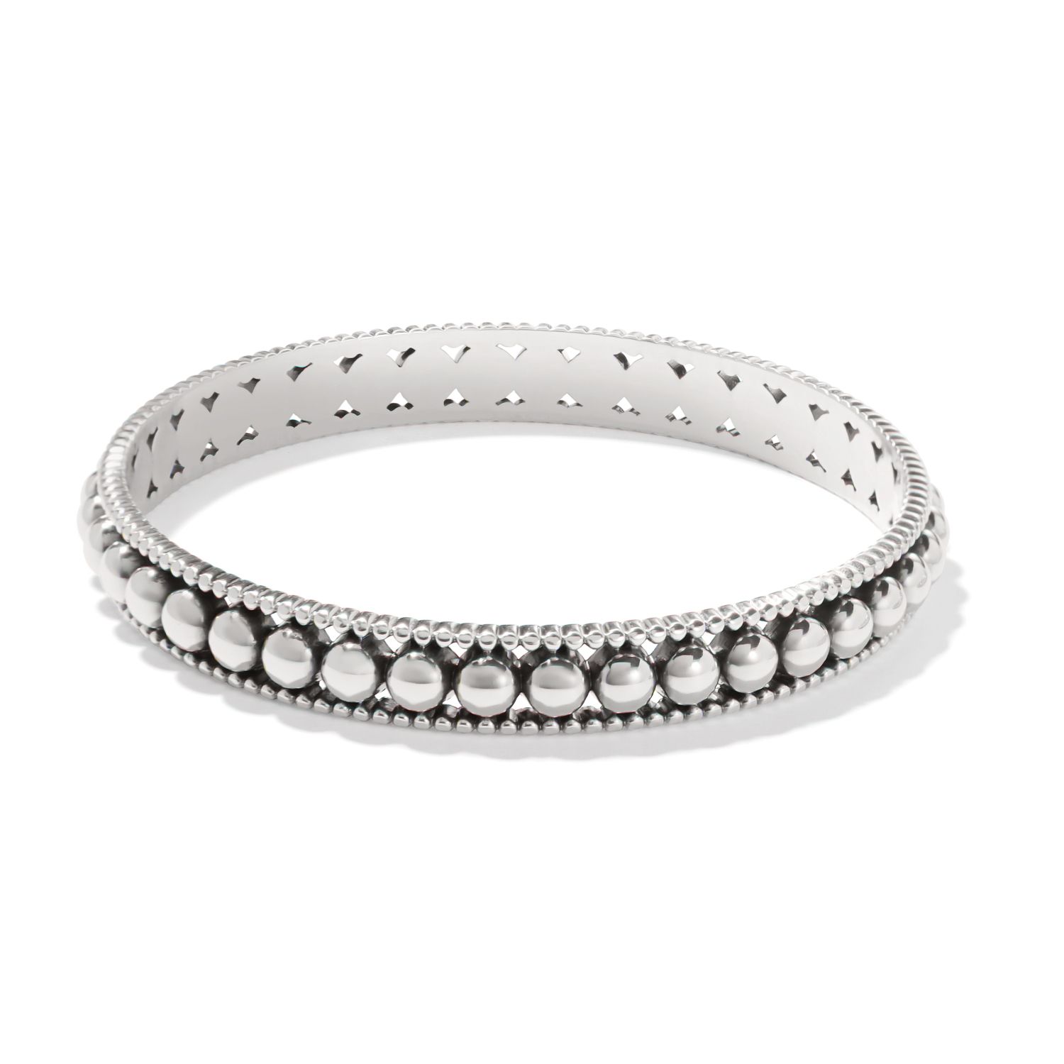 Brighton JF0101 Pretty Tough Pierced Bangle-Silver