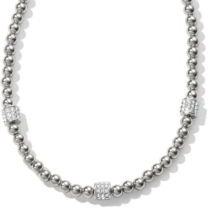 Brighton JM188B Meridian Petite Beads Station Necklace-Silver