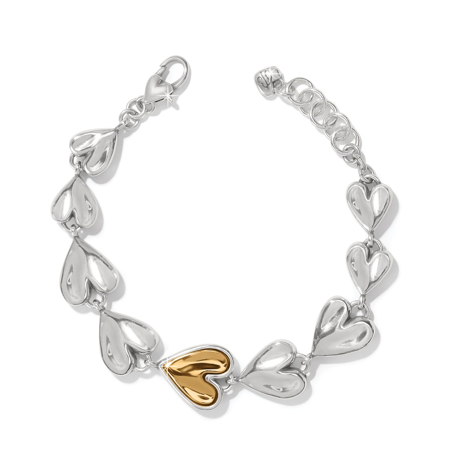 Brighton JF0232 Cascade Heart Bracelet-Silver/Gold