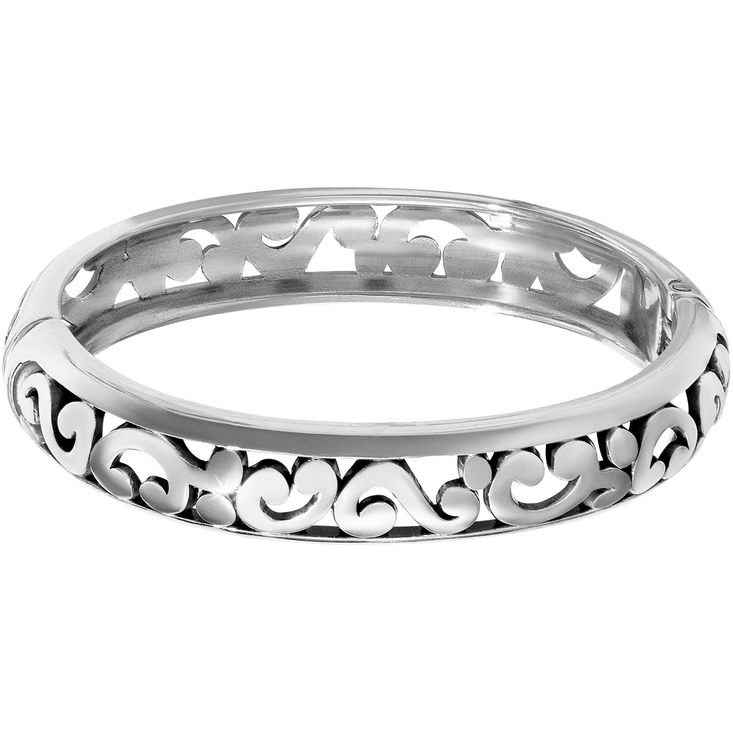 Brighton JF0900 Contempo Medium Hinged Bangle-Silver