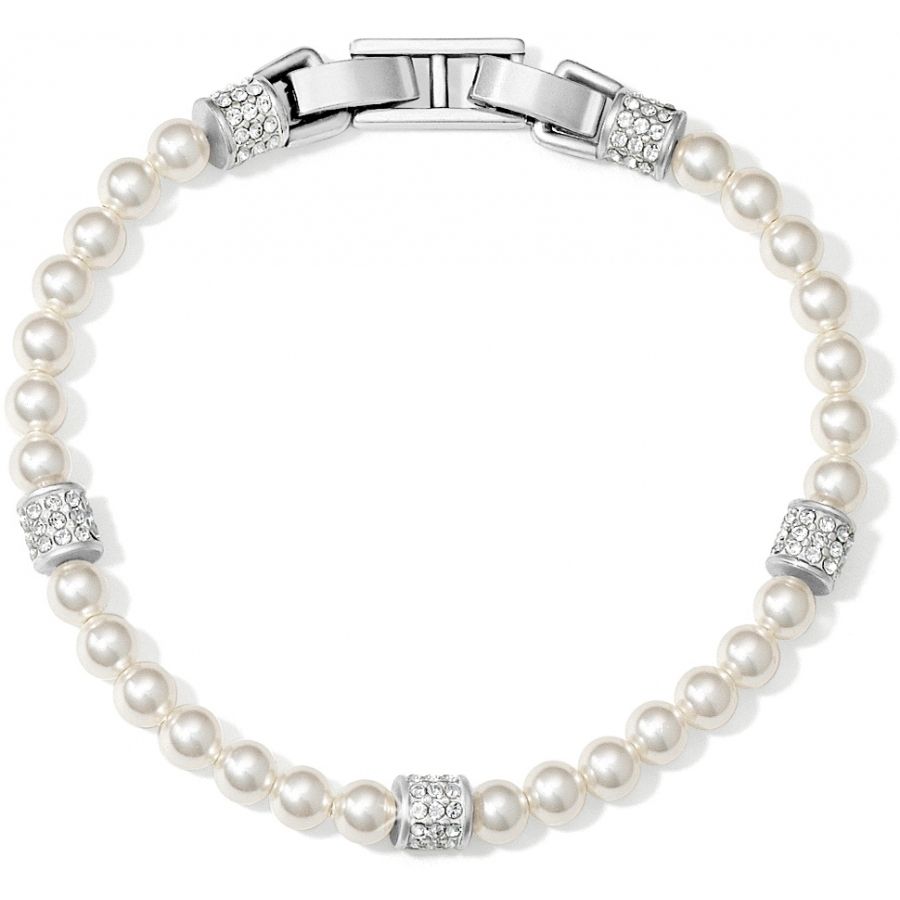 Brighton JF0992 Meridian Petite Pearl Bracelet-Silver/White