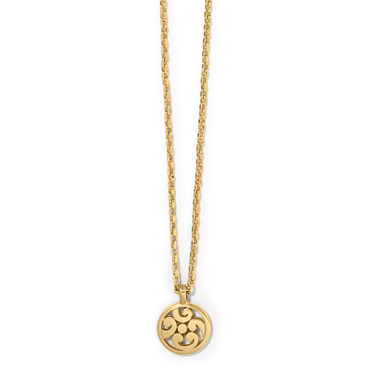 Brighton JM7429 Contempo Medallion Petite Necklace-Gold