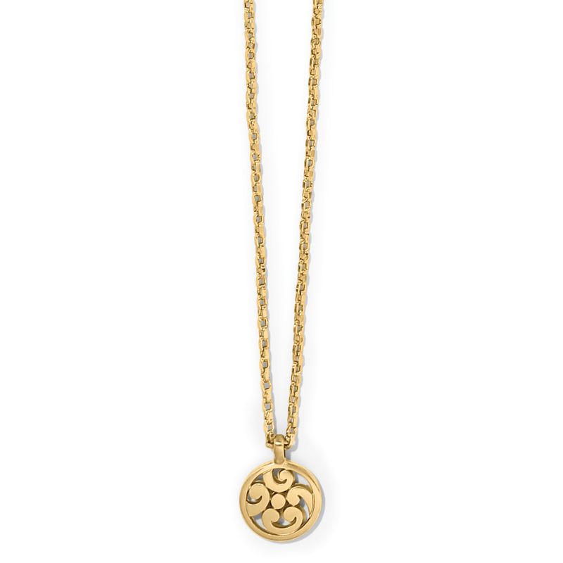 Brighton JM7429 Contempo Medallion Petite Necklace-Gold
