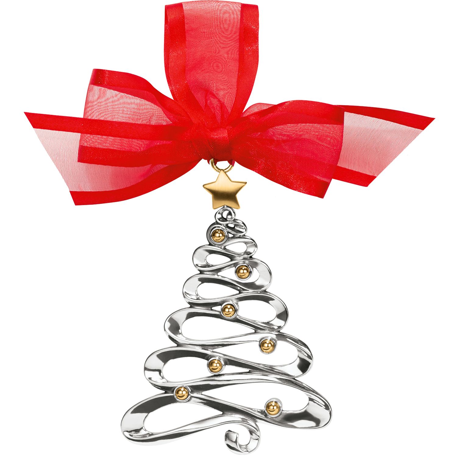 Brighton G70260 Christmas Tree Two Tone Ornament-Silver/Gold