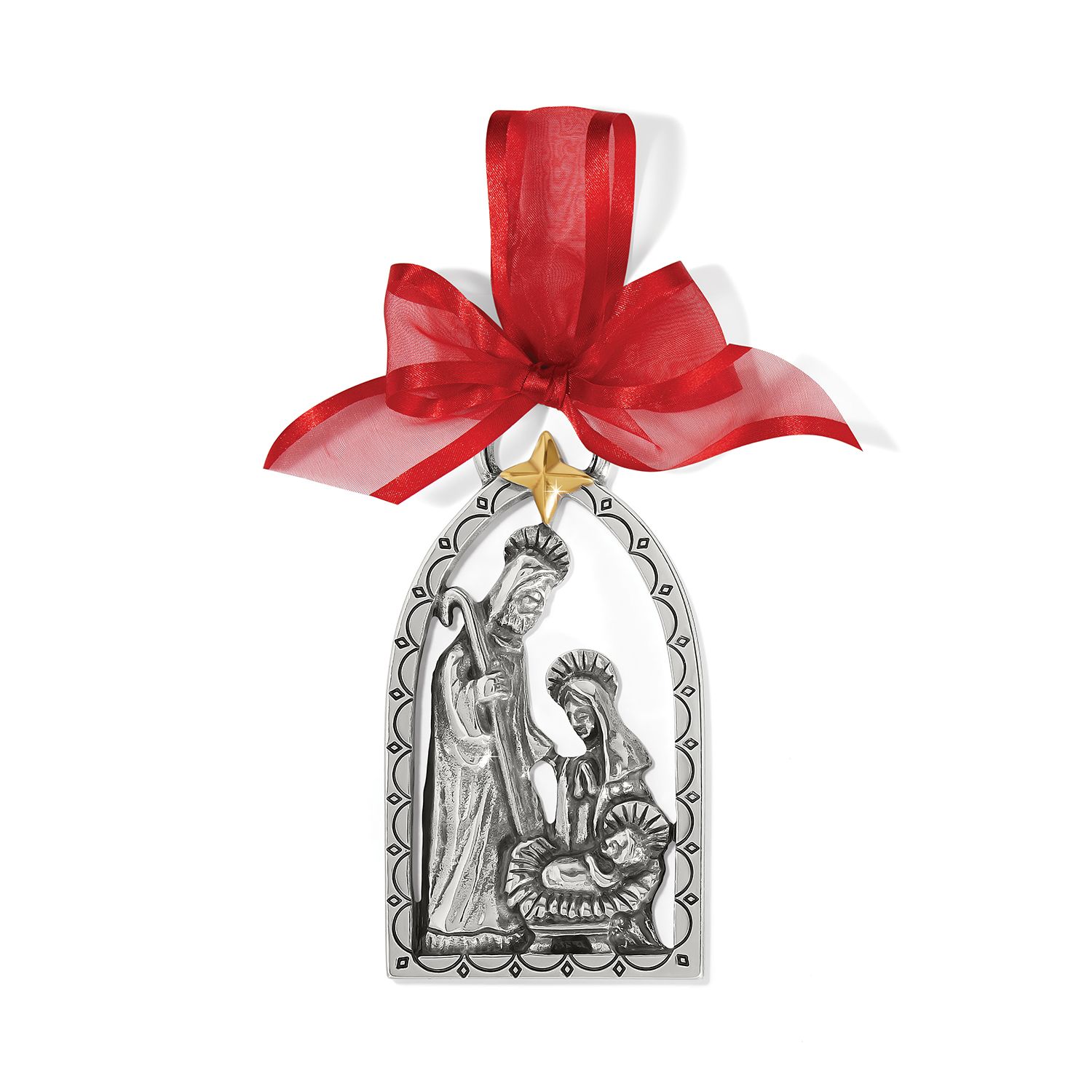 Brighton G70870 Christmas Nativity Ornament-Silver/Gold