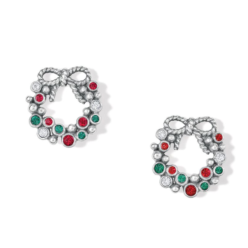 Brighton J22333 Eternal Life Wreath Mini Post Earrings-Silver/Multi