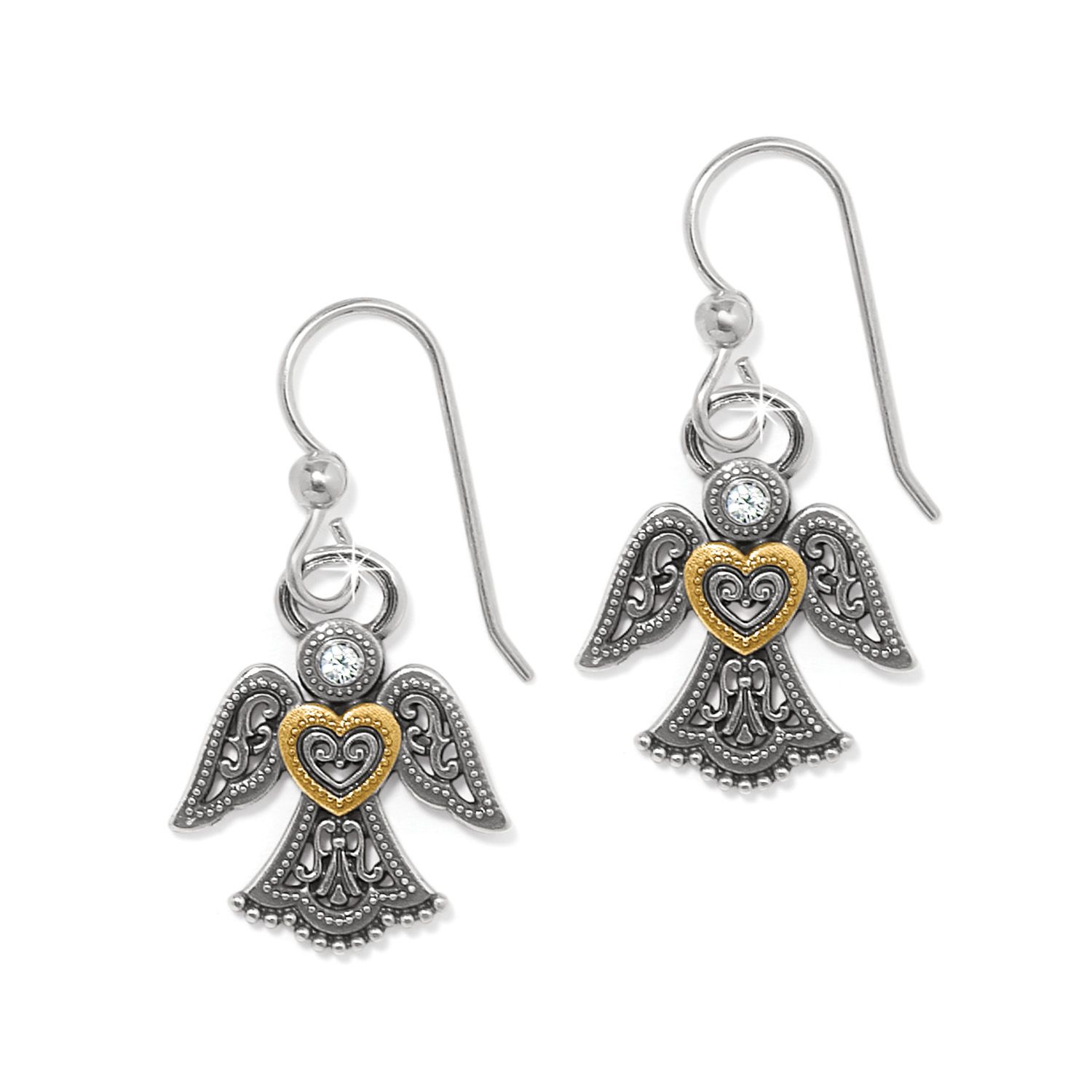 Brighton JA0097 Loving Angel French Wire Earrings-Silver/Gold