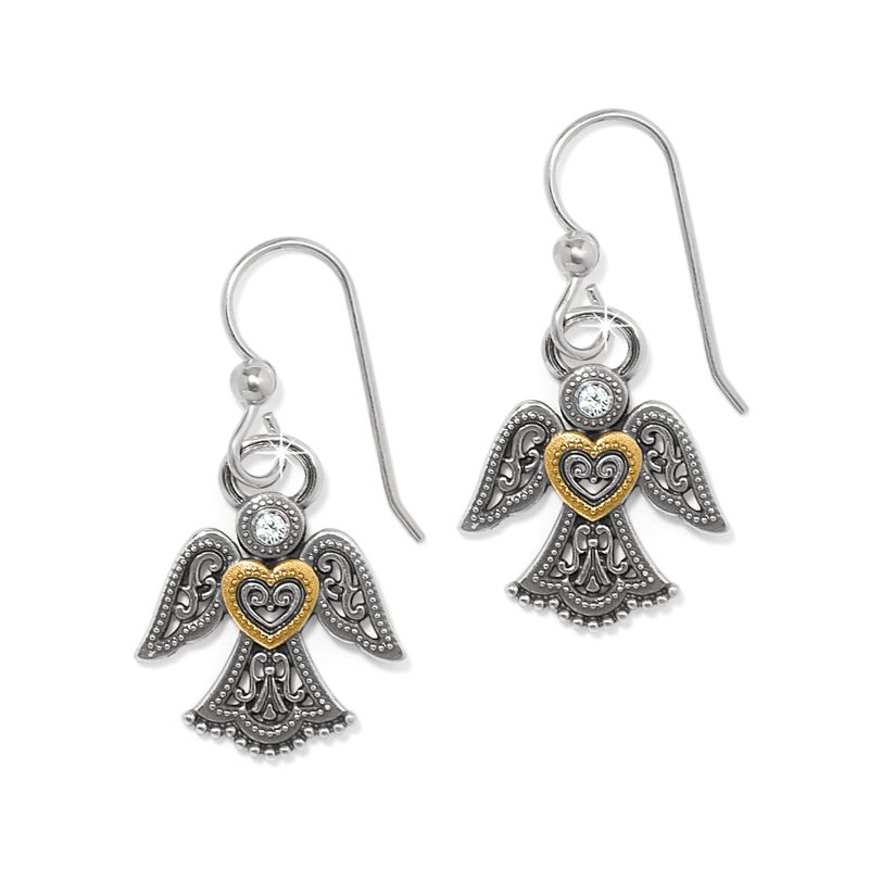 Brighton JA0097 Loving Angel French Wire Earrings-Silver/Gold