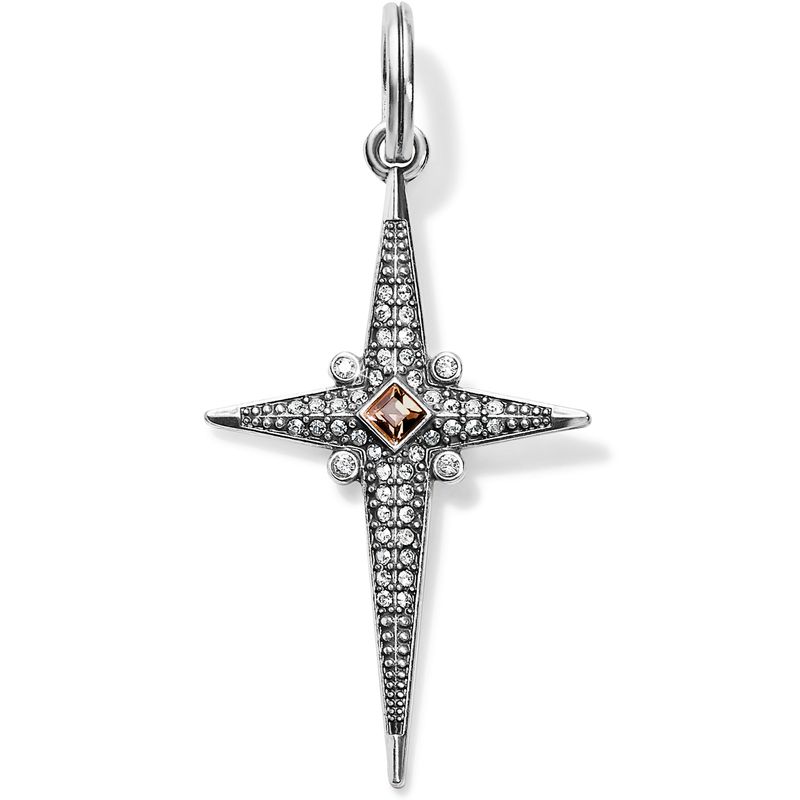 Brighton JC5601 Alexandria Cross Amulet-Silver/Red