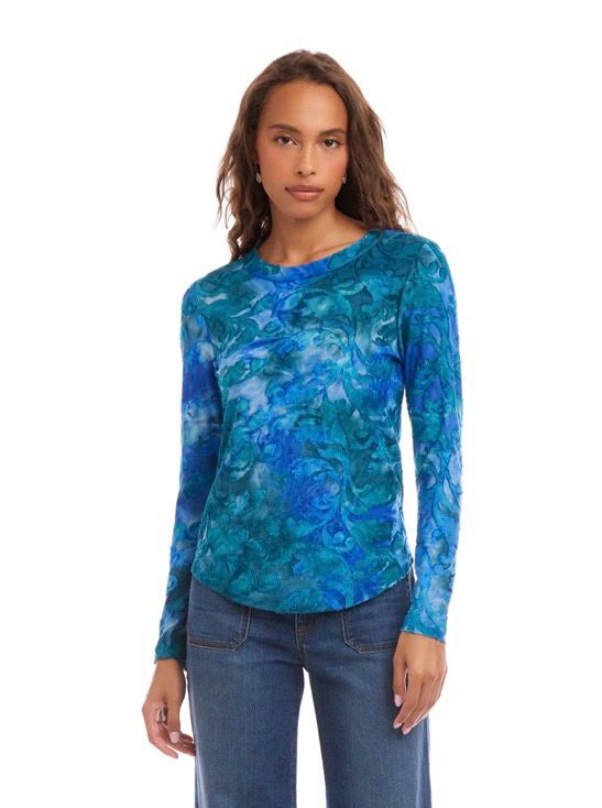 Karen Kane 4L42300 LS Burnout Top-TieDye