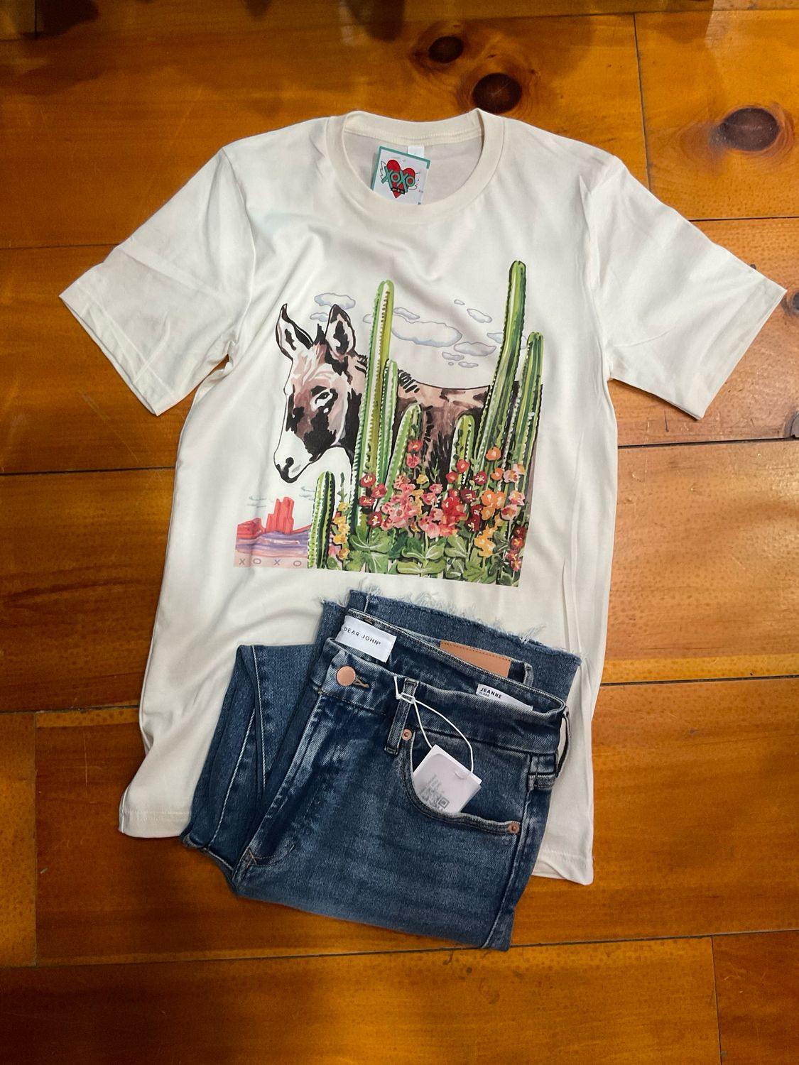 XOXOart &amp; Co. Desert Donkey Tee-Natural