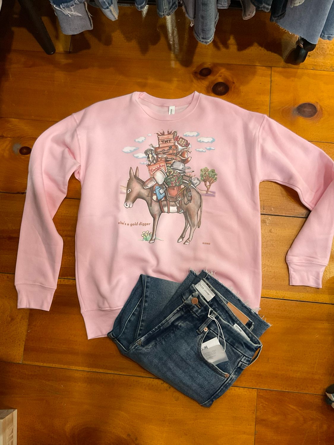 XOXOart &amp; Co. Gold Digger Sweatshirt-Pink