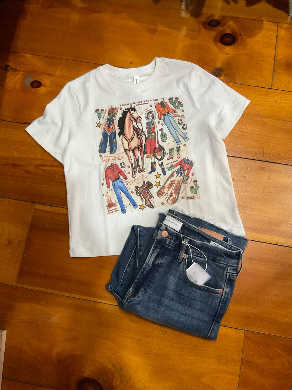XOXOart &amp; Co. Paper Dolls Boxy Tee-Vintage White