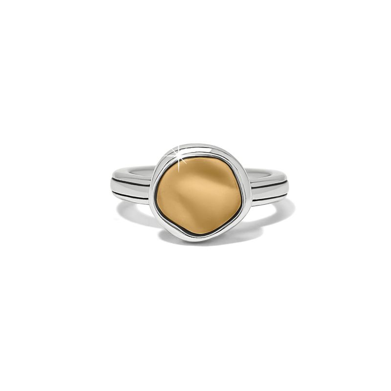 Brighton J63372 Cascade Round Ring-Silver/Gold