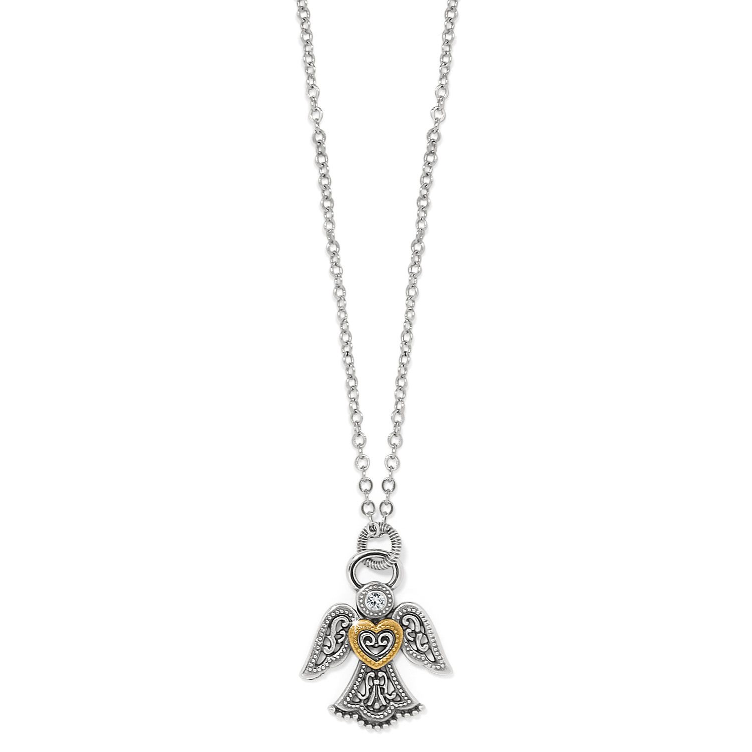Brighton JM7680 Loving Angel Necklace-Silver/Gold