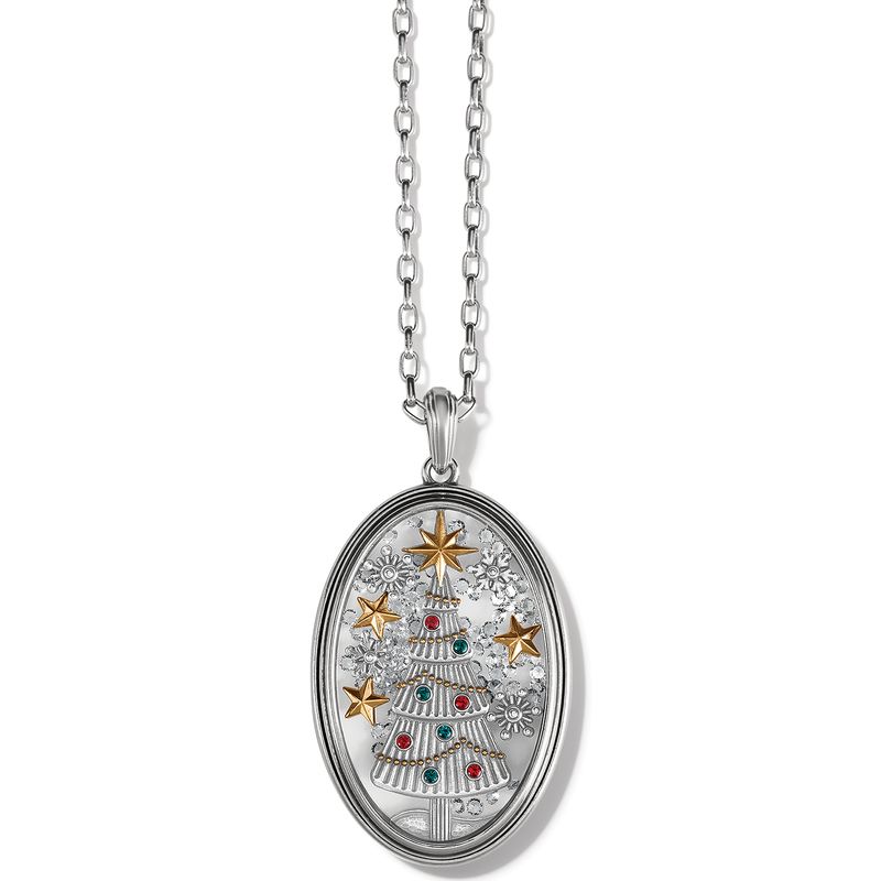 Brighton JM7317 Wonderful Christmas Time Shaker Necklace-Silver/Gold