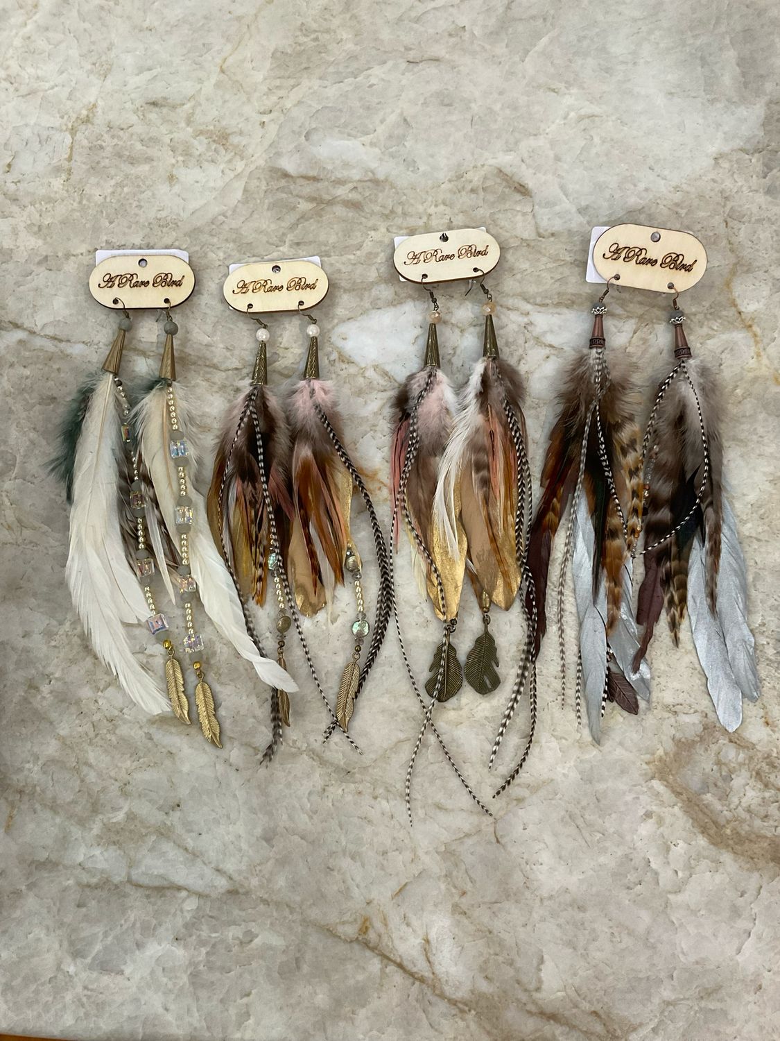 A Rare Bird Feather Earrings