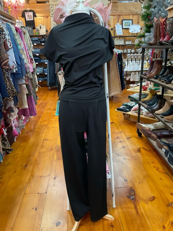 KLd. KD52811 2PC Mock Neck Top/Pant Set-BK