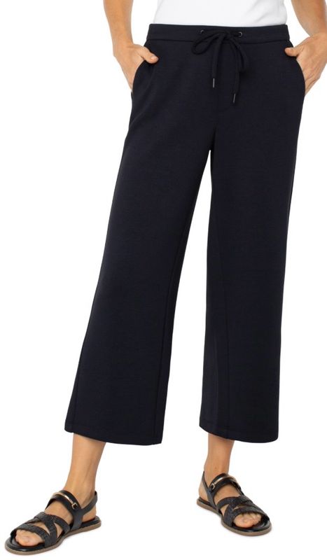 Liverpool LM4582C9 Pull On Wide Leg Crop-Black