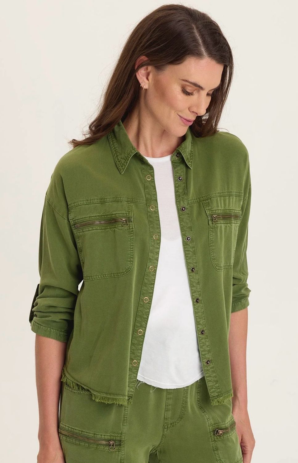 Wearables 14728W Knapp Button Up-Apollo Pigment