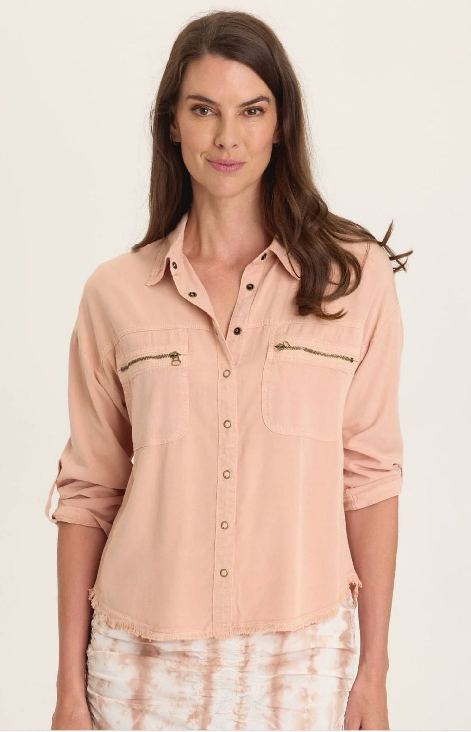 Wearables 14728W Knapp Button Up-CarmelPigment