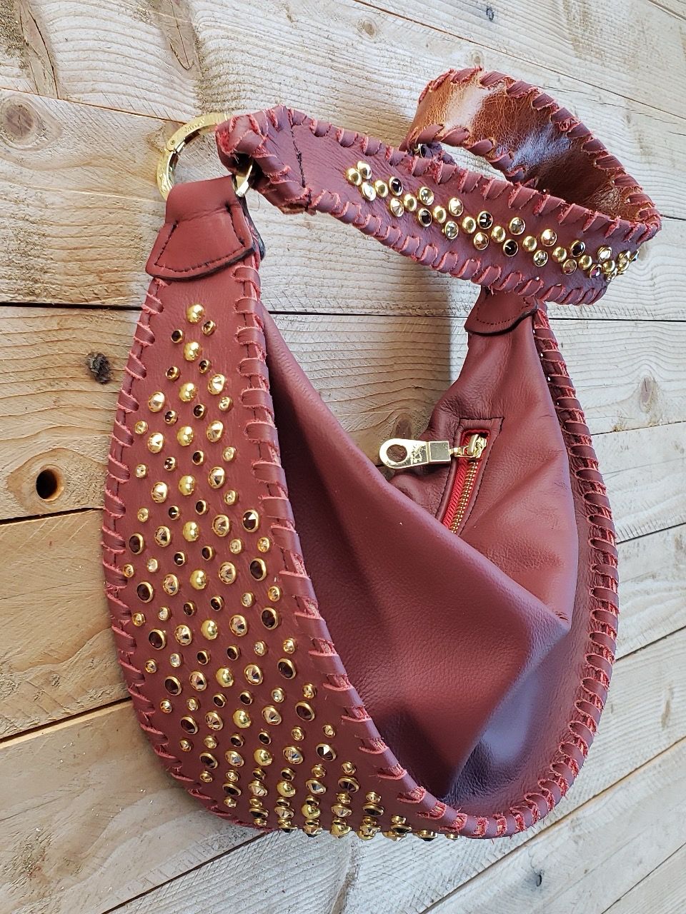 KurtMen 1917 Armadillo Shoulder Bag/DK Cherry/Gold