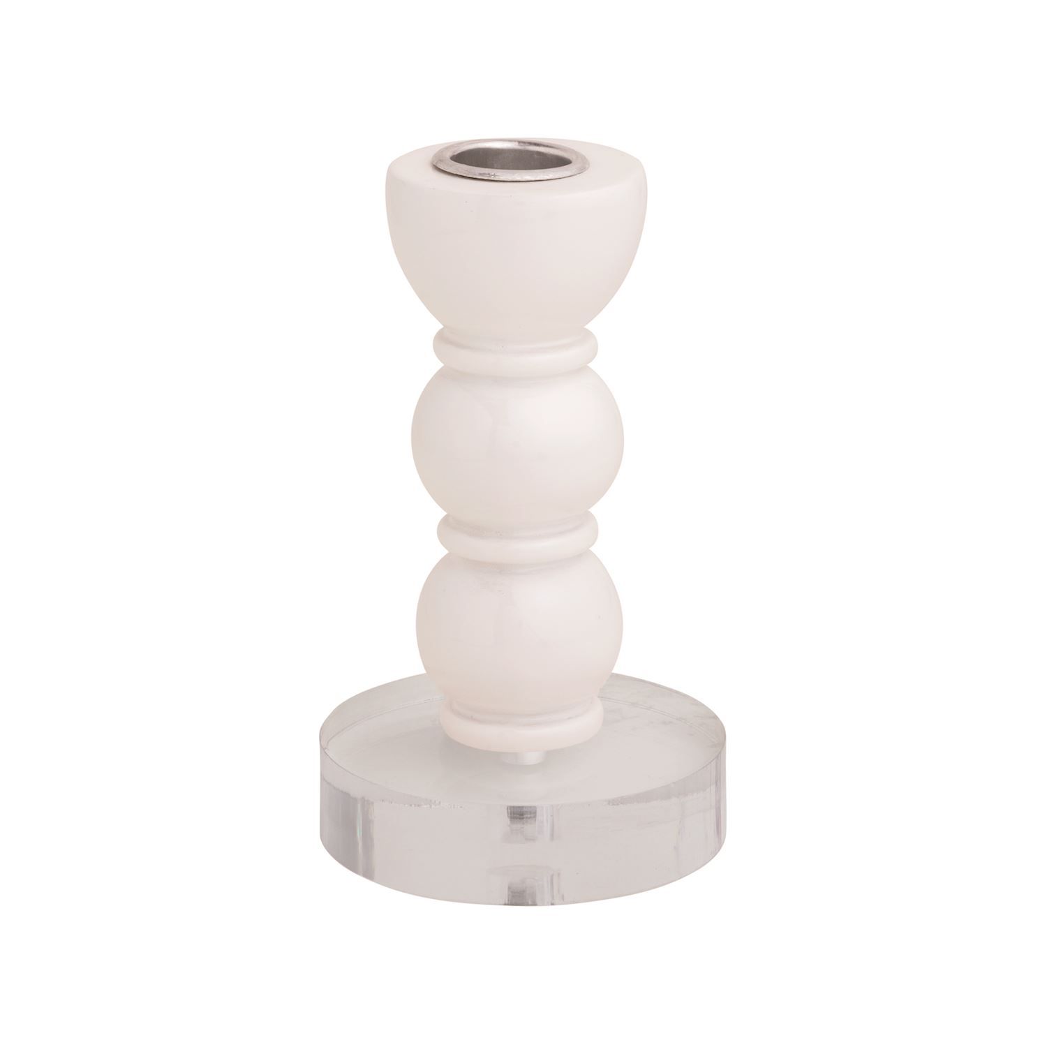 MudPie 40960155 White Resin Taper Holders