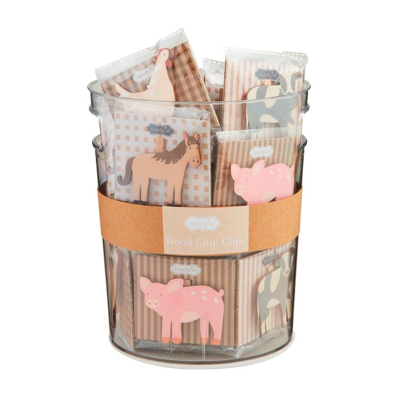 MudPie 41540073 Farm Animal Chip Clips