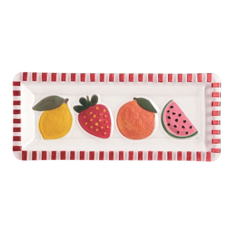 MudPie 40700929 Fruit Fused Glass Plate