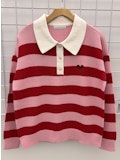 Design History BSS2023062 PoloStripe Sweater-Taffy