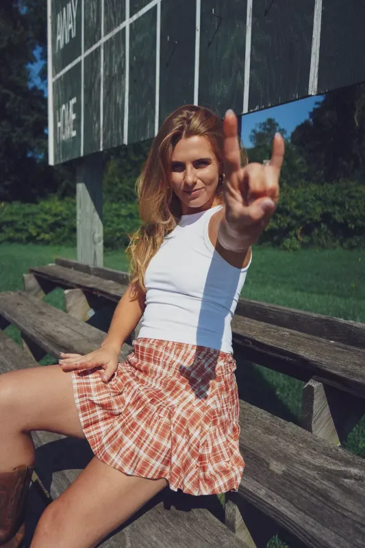 Smith &amp; Quinn Gwen Skort-Texas Longhorn Plaid